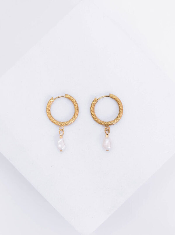 Hoops with pearls in gold - gg unique