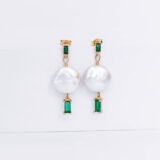 Earrings with Keshi pearls in green - GG UNIQUE