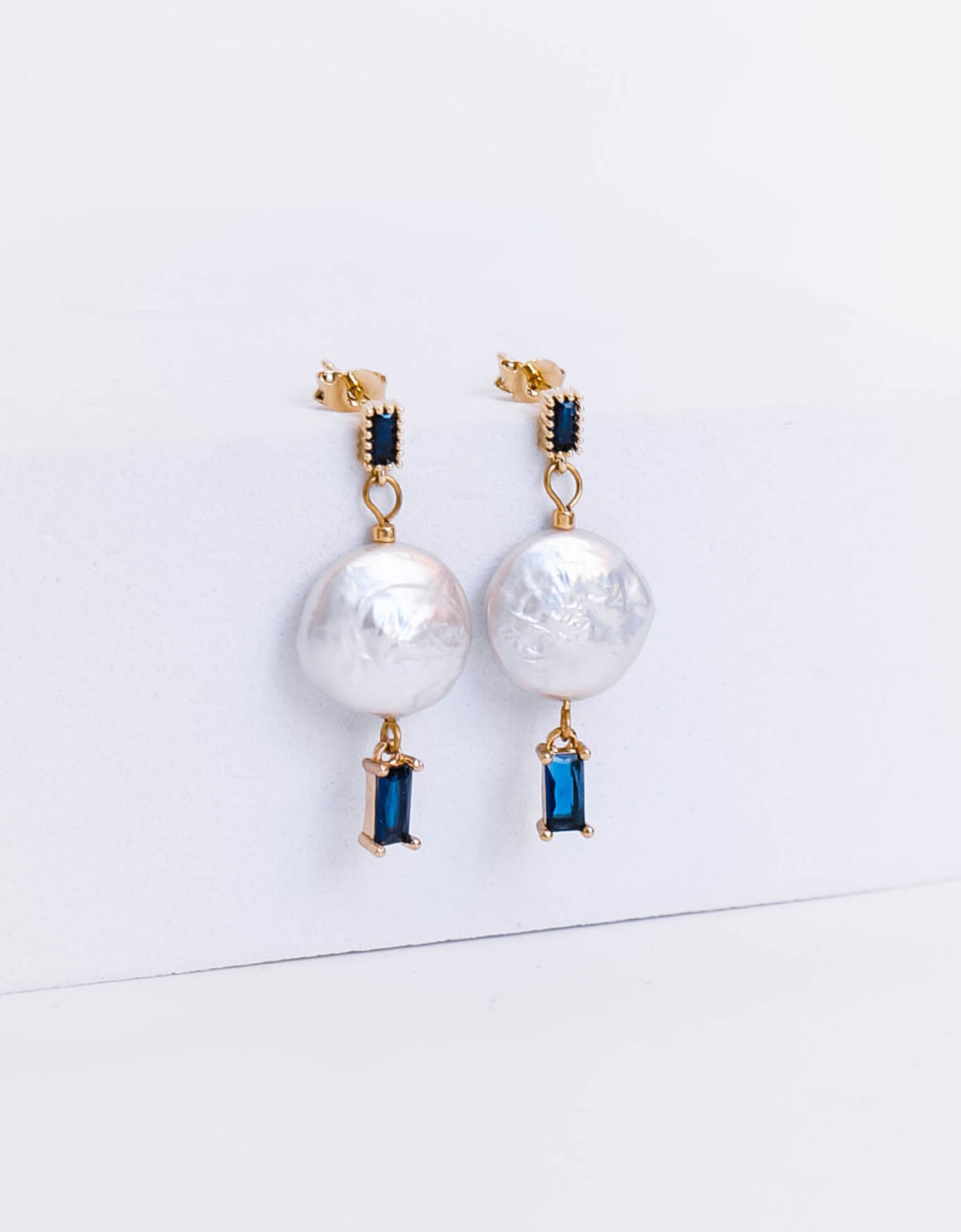 Earrings with Keshi pearls in blue - GG UNIQUE