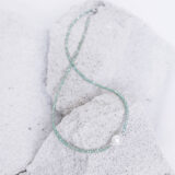Turquoise crystals necklace with pearl - GG UNIQUE