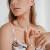 Turquoise crystals necklace with pearl - GG UNIQUE