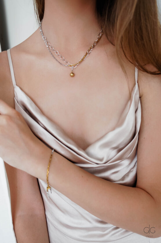 Gold and silver minimal chain necklace - GG UNIQUE