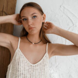 Black necklace with pearl detail - GG UNIQUE