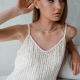 Light blue necklace with pearl - GG UNIQUE