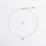 Elegant pearl necklace with zircon pendant - GG UNIQUE