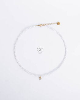 Elegant pearl necklace with zircon pendant - GG UNIQUE