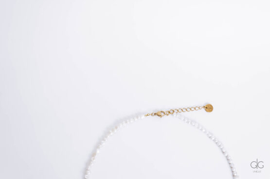 Elegant pearl necklace with zircon pendant - GG UNIQUE