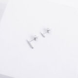 Asymmetrical bar earrings in silver - GG UNIQUE