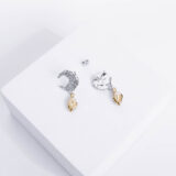 Silver and gold moon earrings - GG UNIQUE
