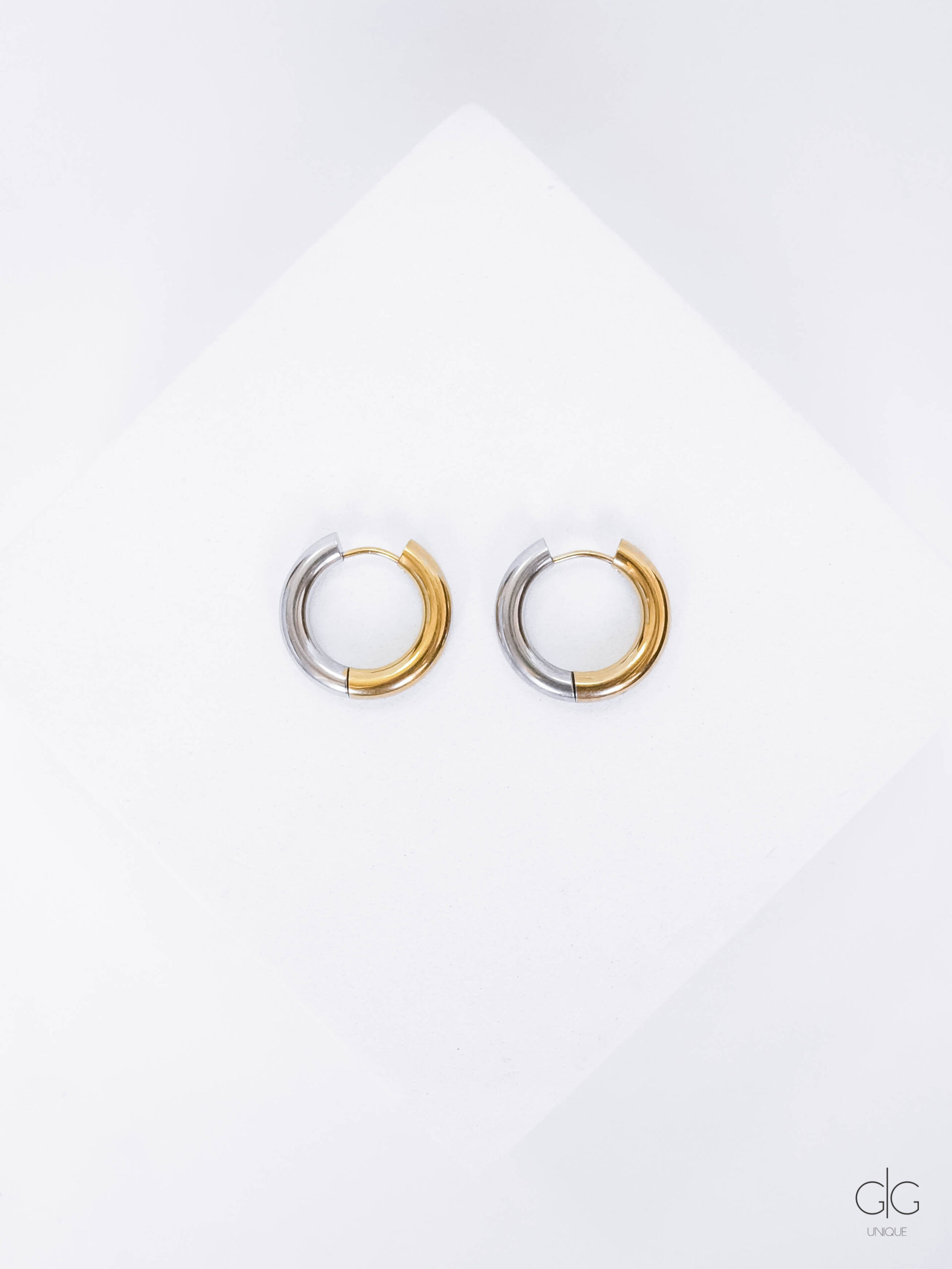 Gold and silver hoop earrings - GG UNIQUE