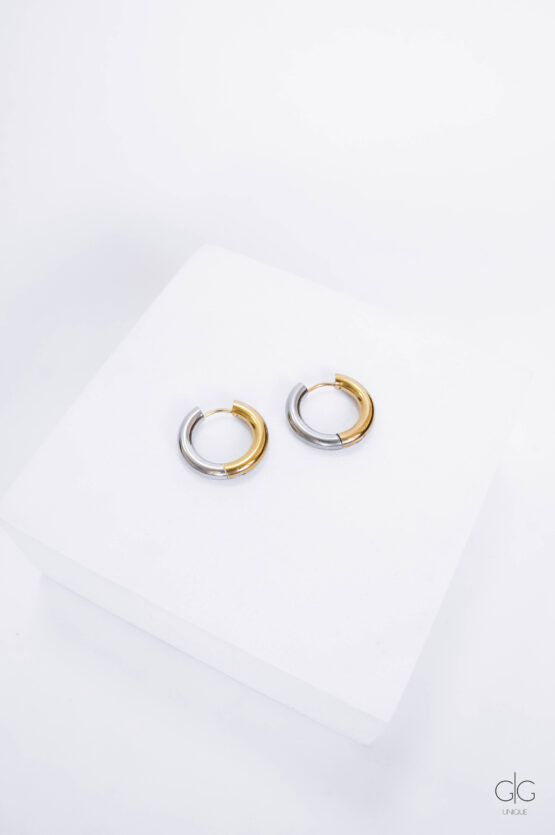 Gold and silver hoop earrings - GG UNIQUE