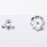 Silver bee and flower earrings - GG UNIQUE