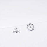 Silver bee and flower earrings - GG UNIQUE