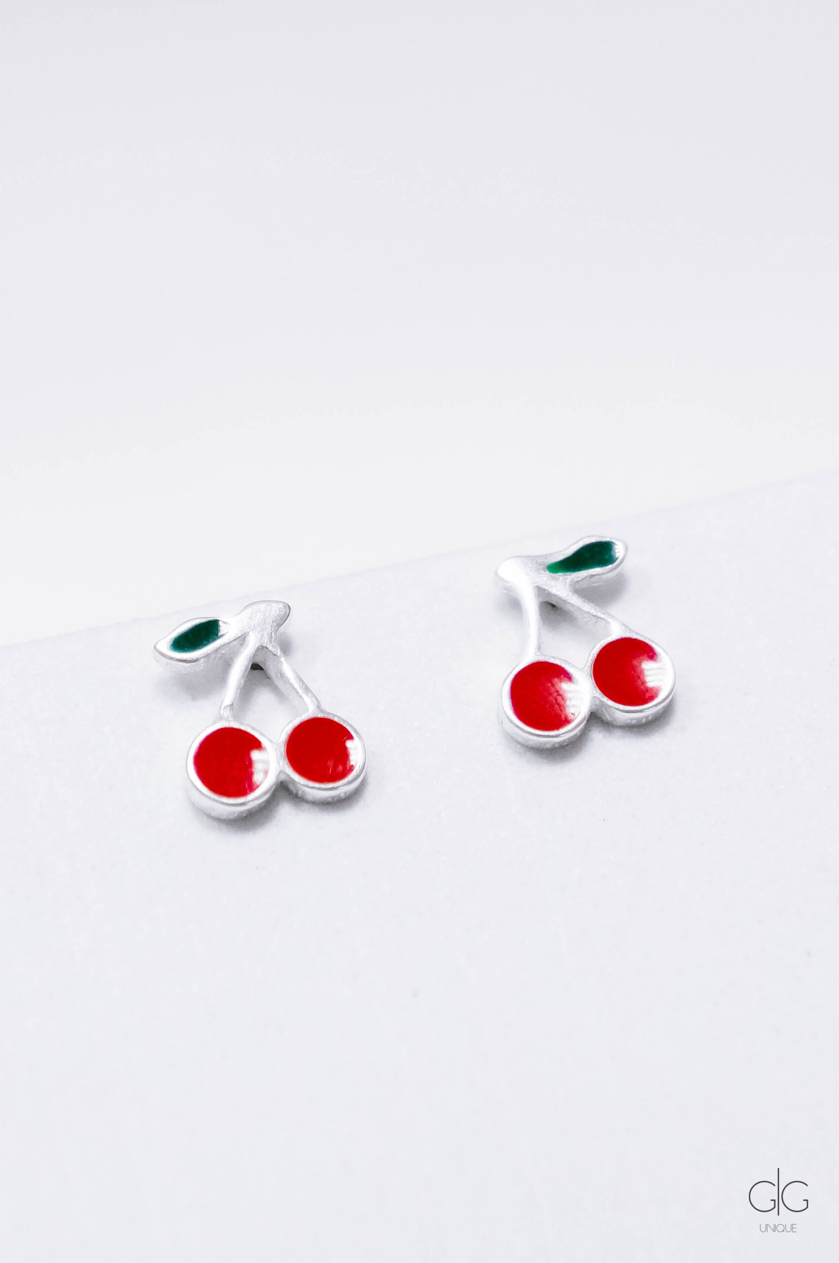 Silver cherry earrings - GG UNIQUE