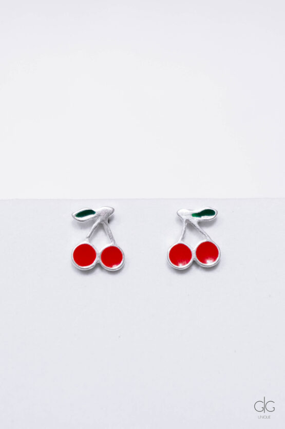 Silver cherry earrings - GG UNIQUE