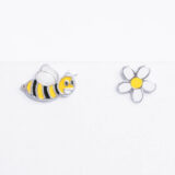 Silver bee and daisy earrings - GG UNIQUE