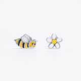 Silver bee and daisy earrings - GG UNIQUE