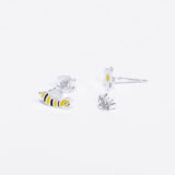Silver bee and daisy earrings - GG UNIQUE