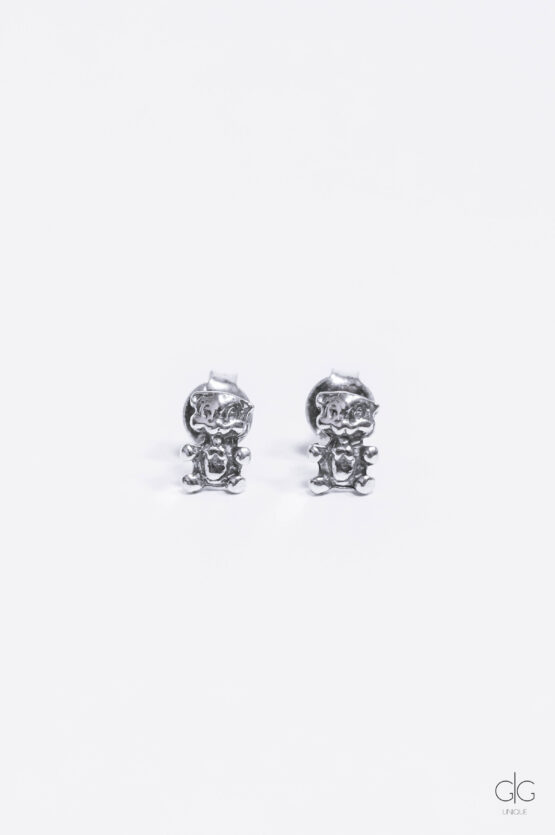 Silver teddy bear earrings - GG UNIQUE