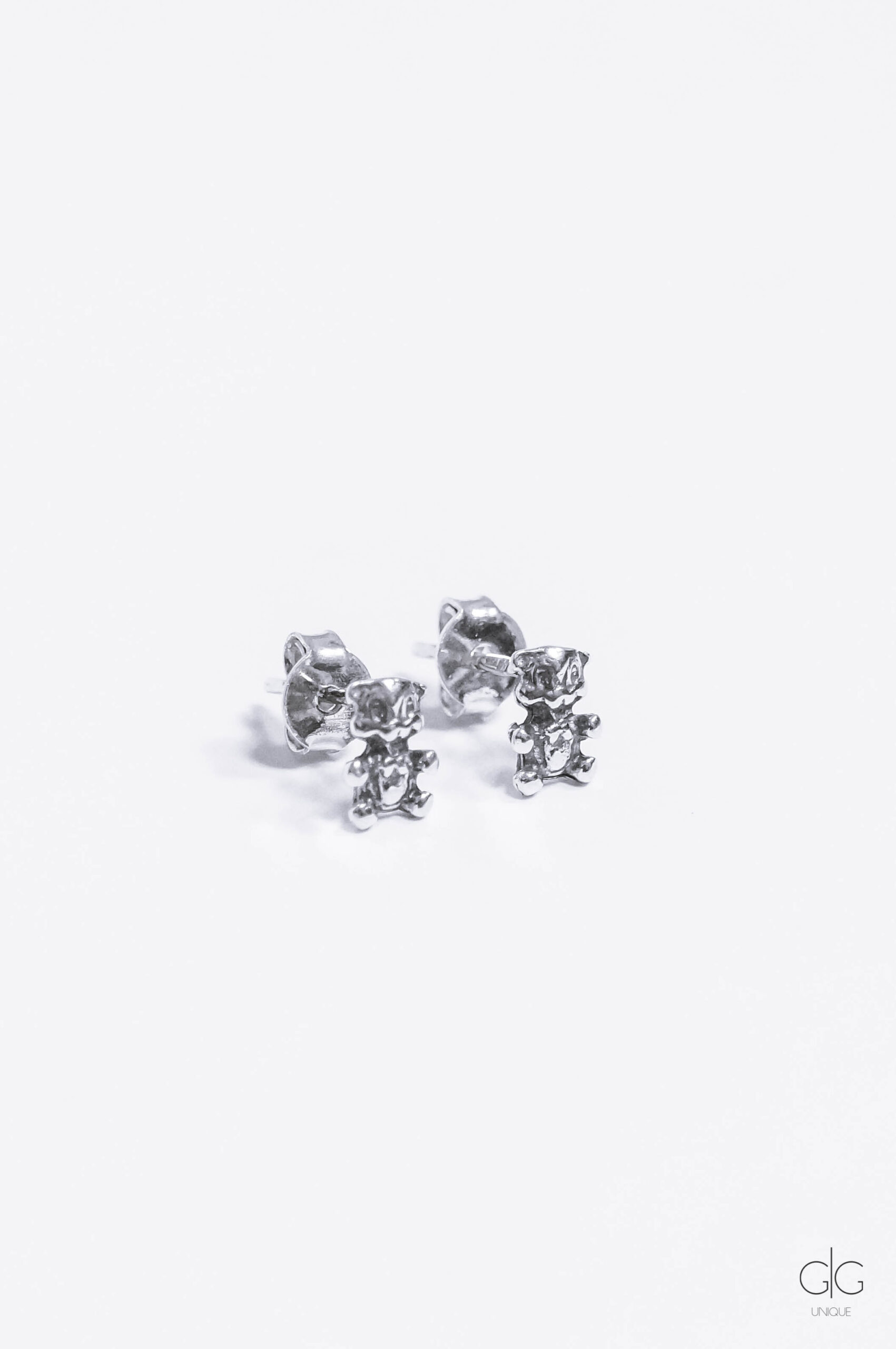 Silver teddy bear earrings - GG UNIQUE