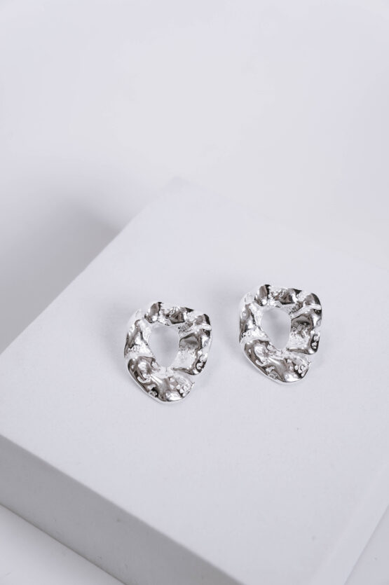 Massive irregular shape silver earrings - GG UNIQUE