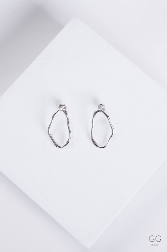 Silver irregular shape earrings - GG UNIQUE