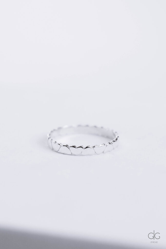 Silver hearts ring - GG UNIQUE