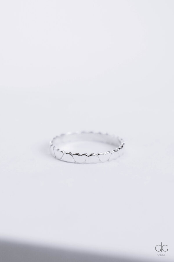 Silver hearts ring - GG UNIQUE
