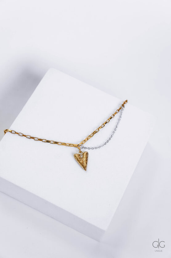 Gold-plated chain with heart - GG UNIQUE