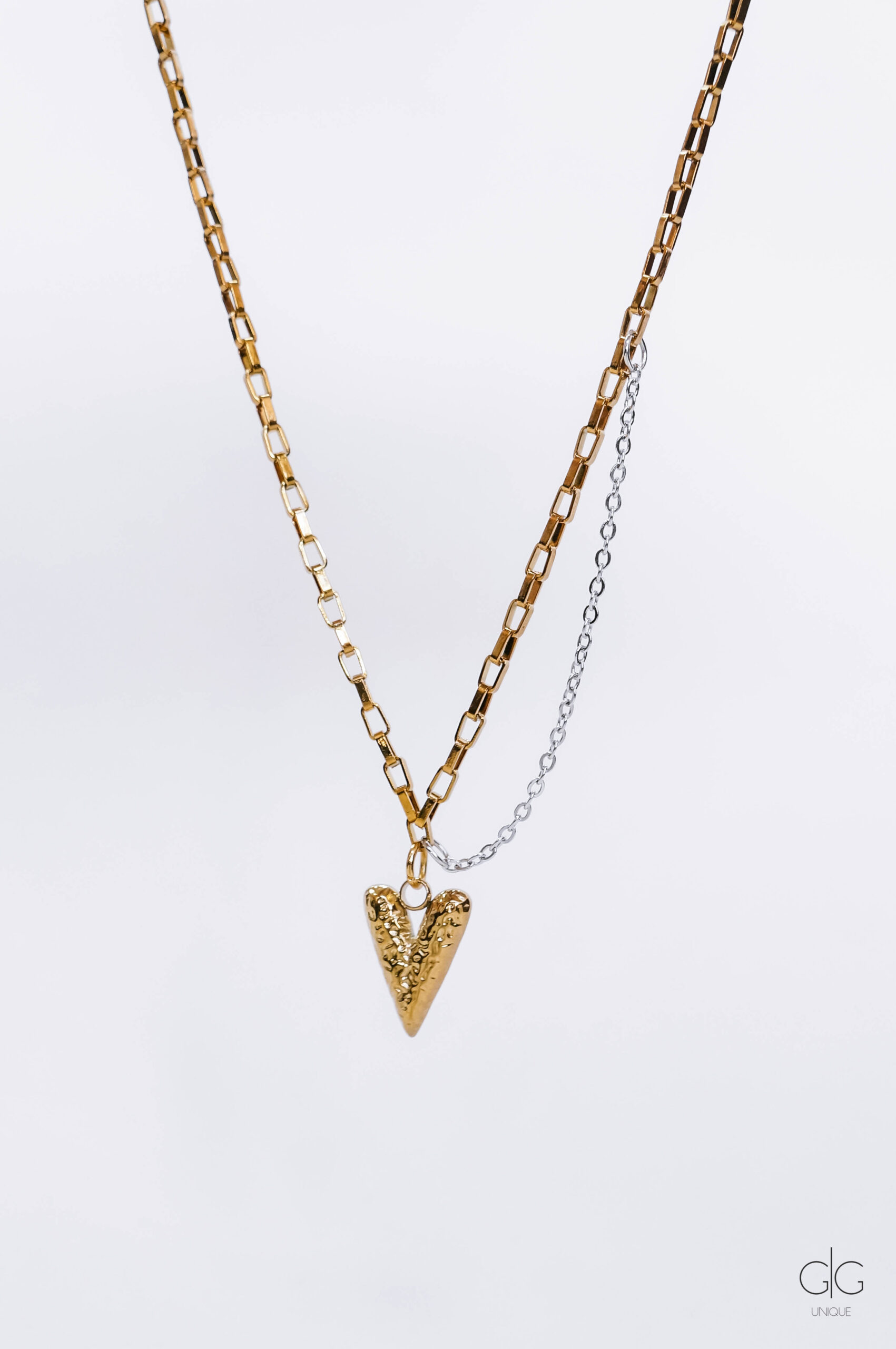Gold-plated chain with heart - GG UNIQUE