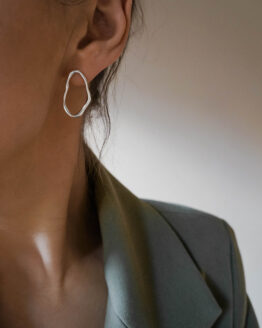 Silver irregular shape earrings - GG UNIQUE