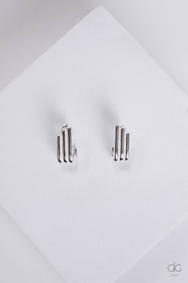 Silver tube earrings - GG UNIQUE