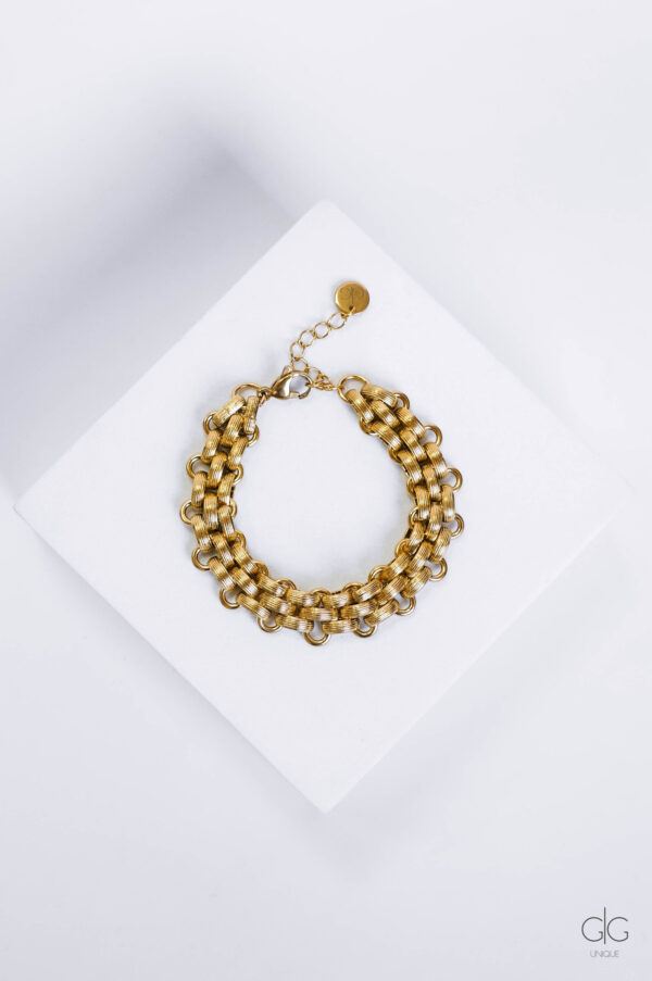 Gold-plated stylish chain bracelet - GG UNIQUE