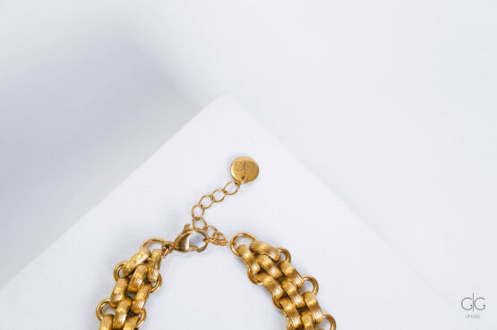 Gold-plated stylish chain bracelet - GG UNIQUE