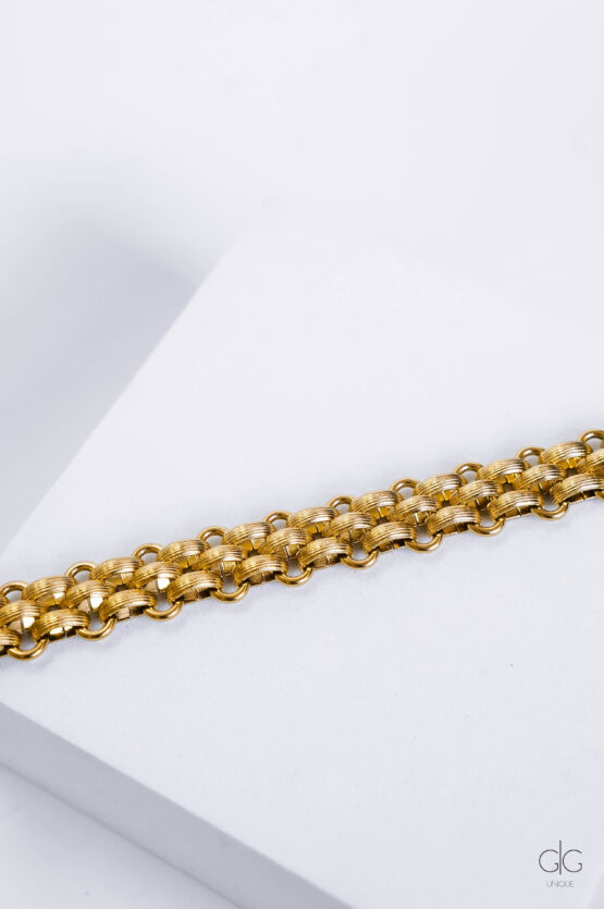 Gold-plated stylish chain bracelet - GG UNIQUE