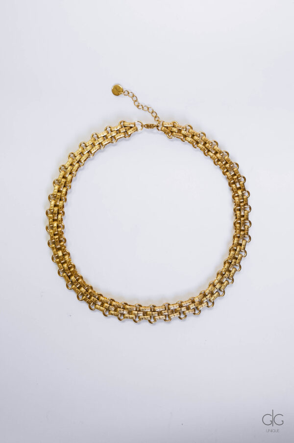 Gold-plated stylish chain necklace - GG UNIQUE