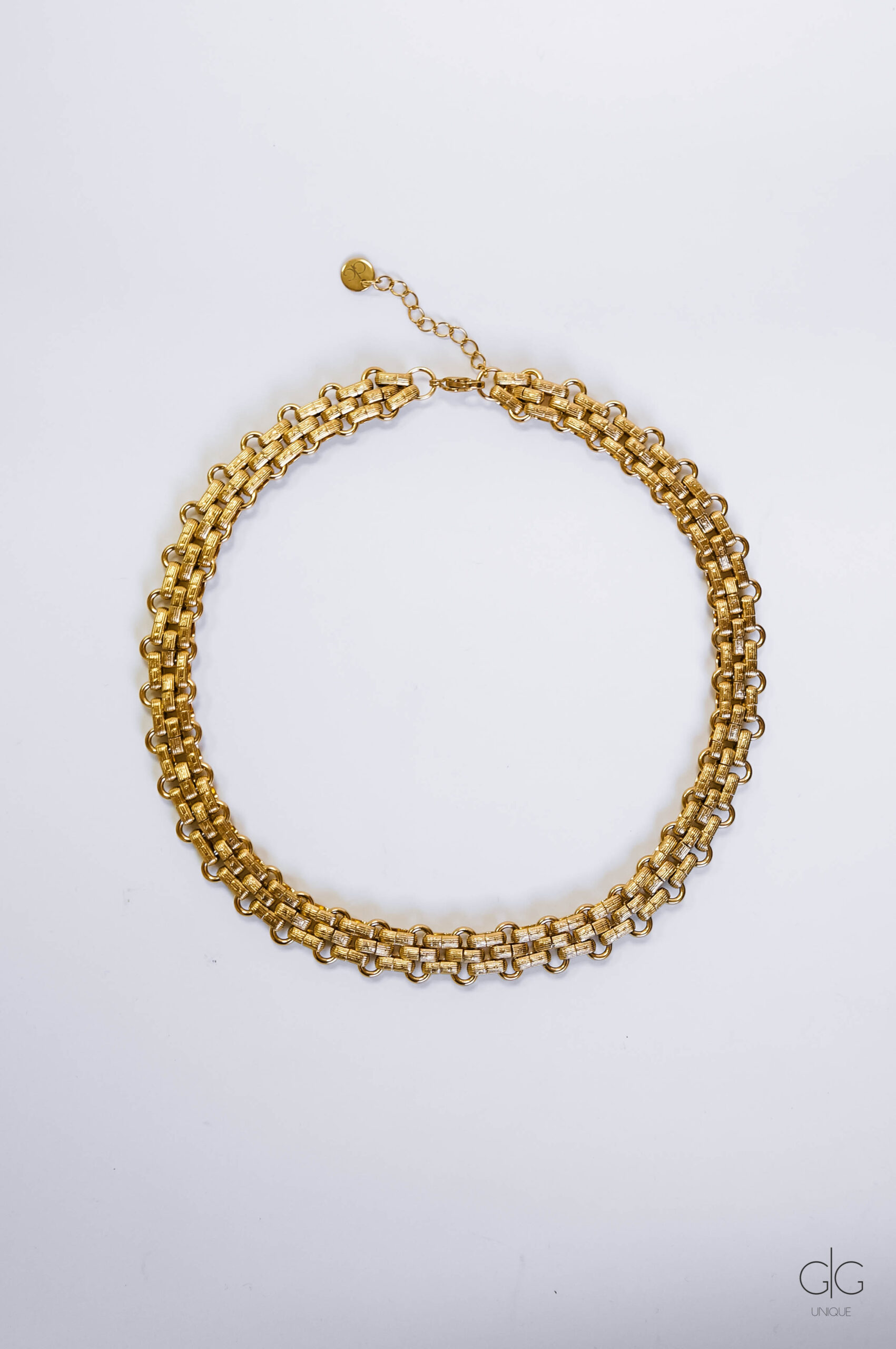 Gold-plated stylish chain necklace - GG UNIQUE