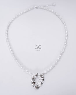 Pearl necklace with unique 925 silver detail - GG UNIQUE