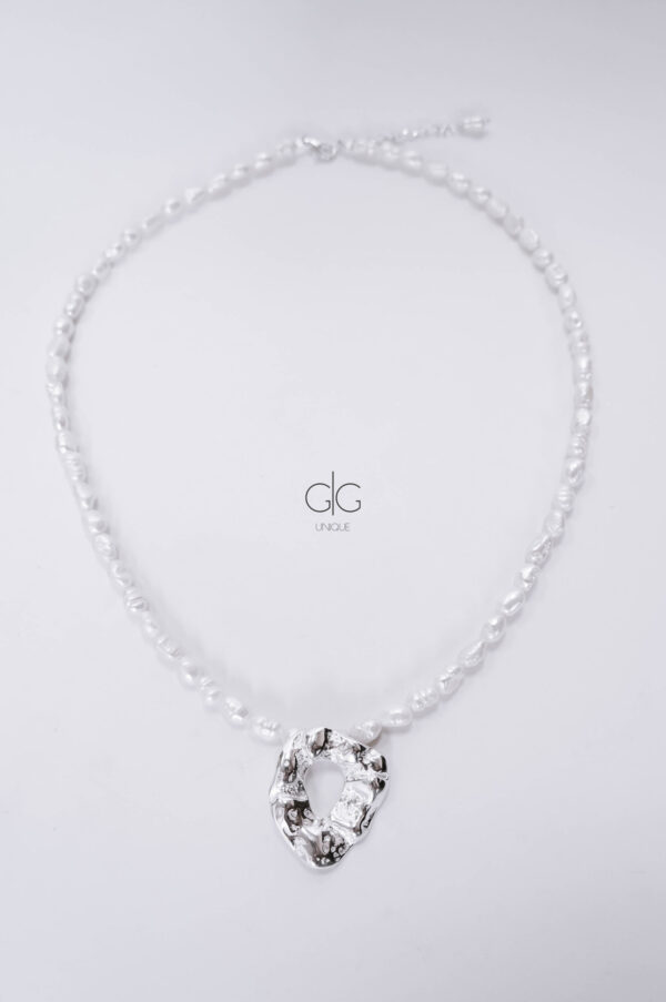 Pearl necklace with unique 925 silver detail - GG UNIQUE