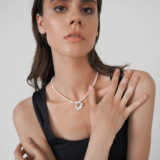 Pearl necklace with unique 925 silver detail
