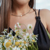 Green zircon necklace with hematite and freshwater pearl – GG UNIQUE