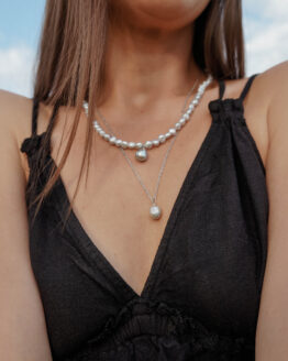freshwater pearl necklace with chain and pearl – GG UNIQUE