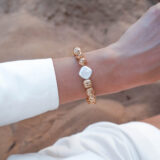 Gold Lava Bracelet with Freshwater Pearl - GG UNIQUE