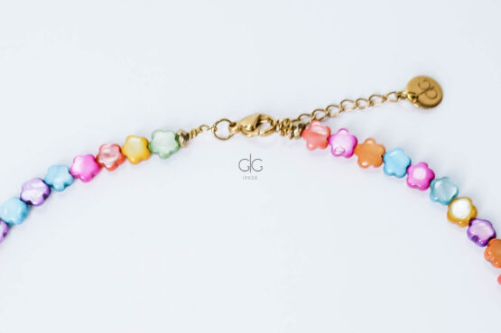 colorful flower shell necklace – GG UNIQUE