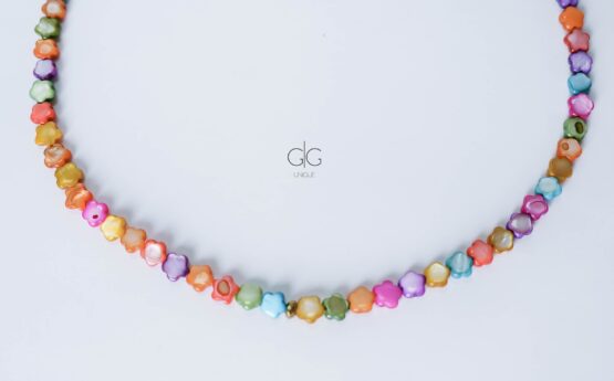 colorful flower shell necklace – GG UNIQUE