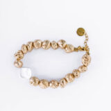 Gold Lava Bracelet with Freshwater Pearl - GG UNIQUE