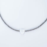 Grey crystal necklace with shell heart – GG UNIQUE