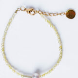Yellow zircon bracelet with hematite and freshwater pearl – GG UNIQUE
