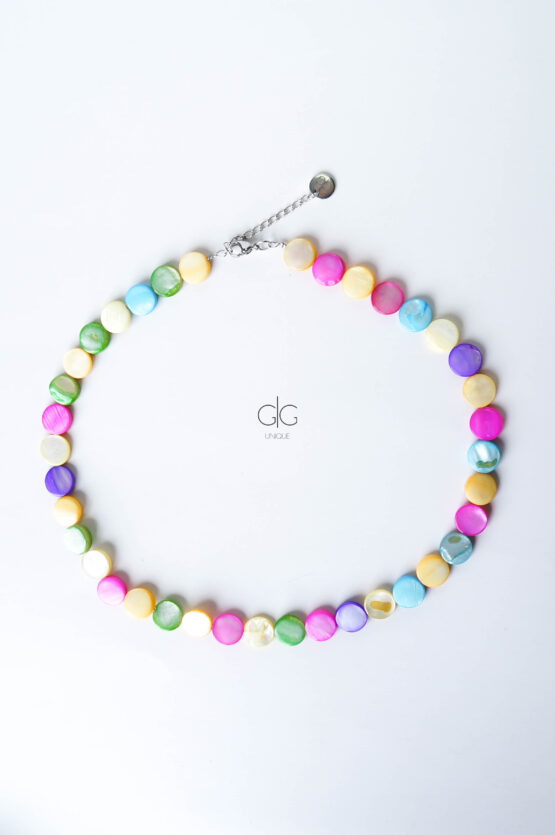 colorful coin shell necklace – GG UNIQUE