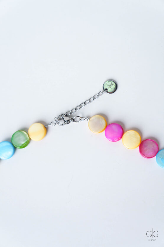 colorful coin shell necklace – GG UNIQUE